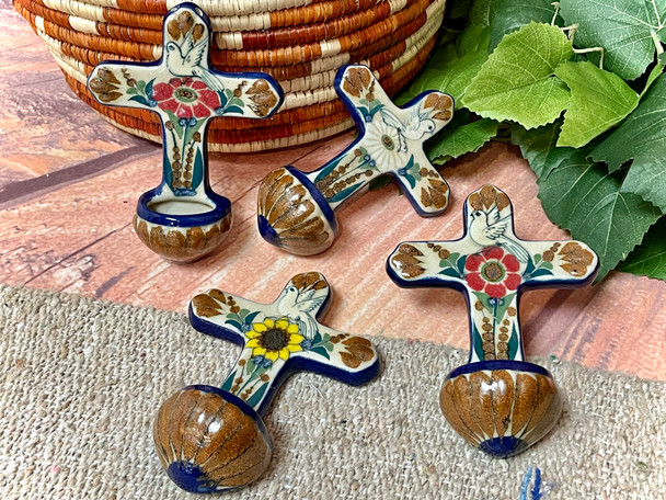 Assorted Holy Water Ceramic Cross