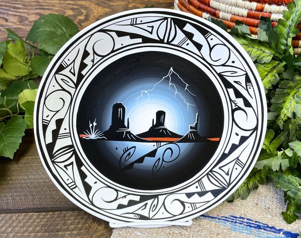 Navajo Hand Painted Plate -Canyon Storm