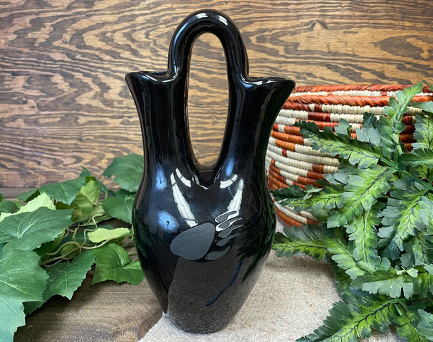 Navajo Style Wedding Vase -Black on Black