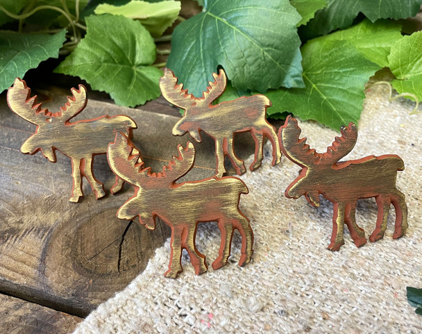 Rustic Metal Art Moose Napkin Rings
