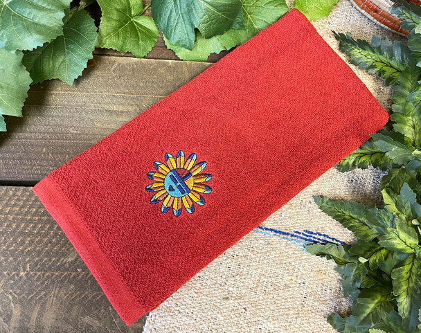 Embroidered Terry Towel -Sunface