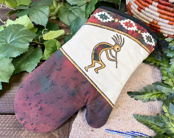 Rustic Oven Mitt -Kokopelli