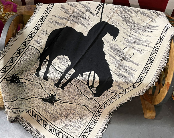 Woven Tapestry Blanket -End of Trail