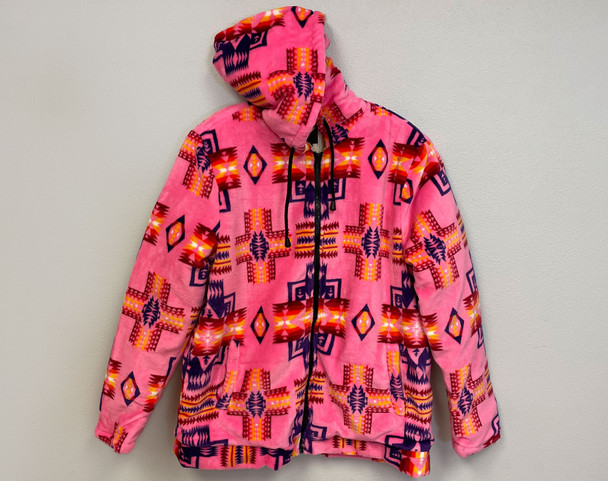 Native Inspired Sherpa Hoodie -Pink