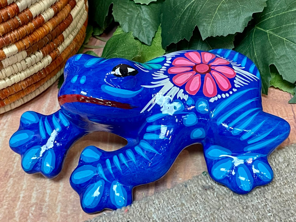 Mexican Hand Painted Ceramic Frog