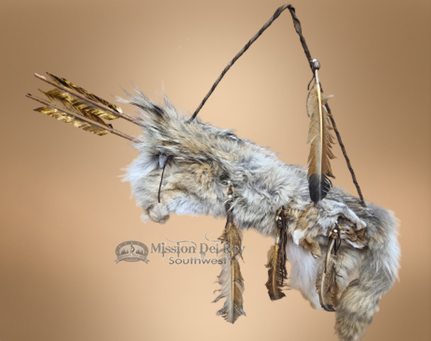 Navajo Deerskin and Coyote Pelt Quiver and Arrows