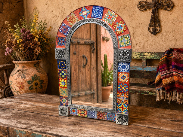 Southwestern Tin and Talavera Mirror