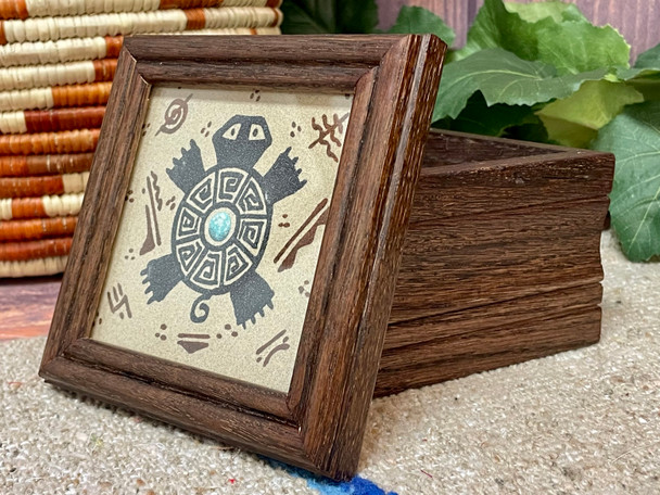 Navajo Sand Painted Box-Turtle