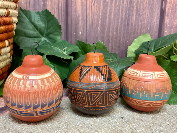 Navajo Pottery Ornaments -Etched