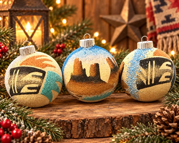 Native American Christmas Ornaments Set - Sand Paintings