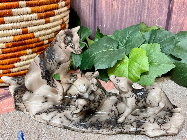 Navajo Horsehair Pottery-Wolf Pack