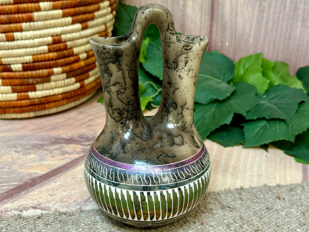 Navajo Rainbow Horsehair Wedding Vase