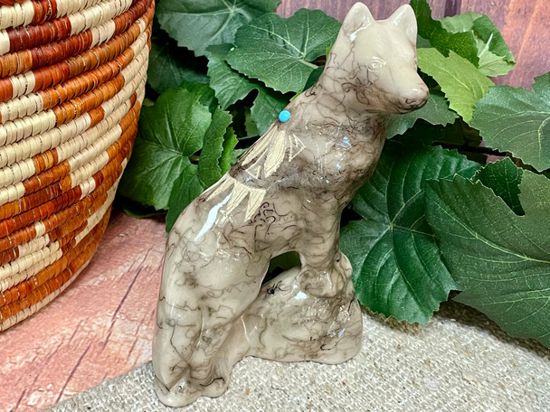 Navajo Horsehair Pottery Wolf