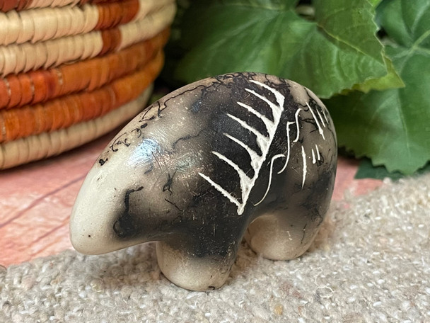 Navajo Horse Hair Pottery Figure - Bear