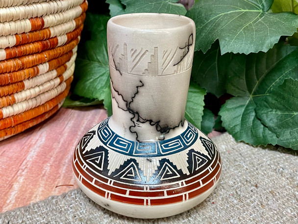 Navajo Horse Hair Chimney Vase