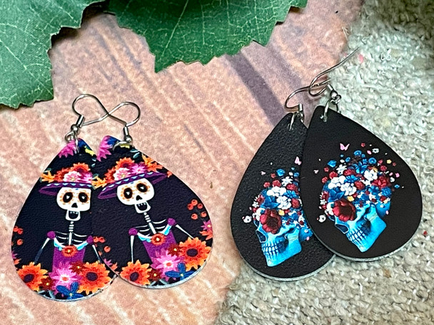 Assorted Day of the Dead Printed Earrings
