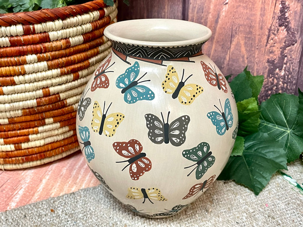 Mata Ortiz Pottery Vase -Butterfly