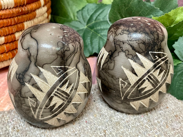 Horsehair Pottery Salt & Pepper Shakers