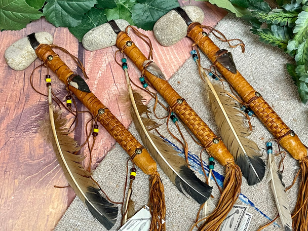 Navajo Stone Tomahawk w/ Deerskin Leather