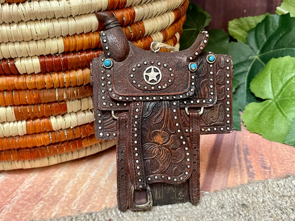 Rustic Western Saddle Ornament