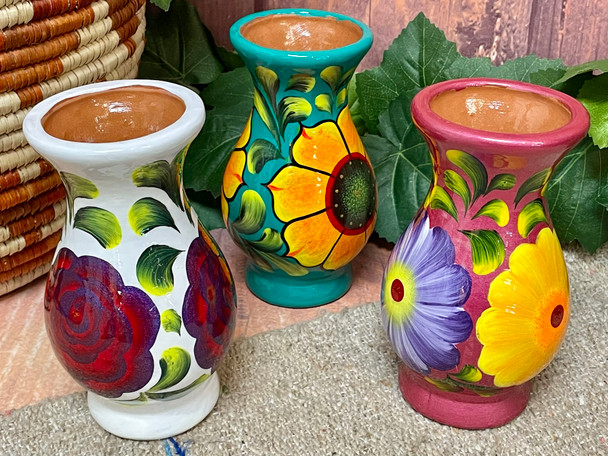 Mexican Pottery Floral Vase