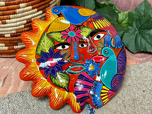 Hand Crafted Mexican Sun/Moon Hanging Plaque