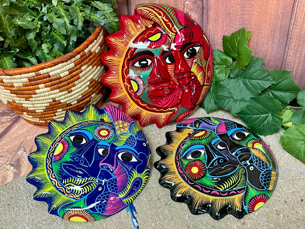 Assorted Mexican Sun/Moon Hanging Plaque