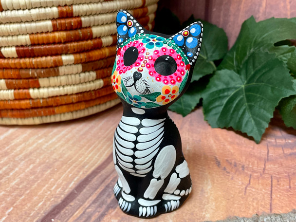 Hand Painted Clay Pottery Cat