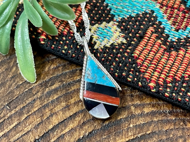 Zuni Indian Inlay Pendant 