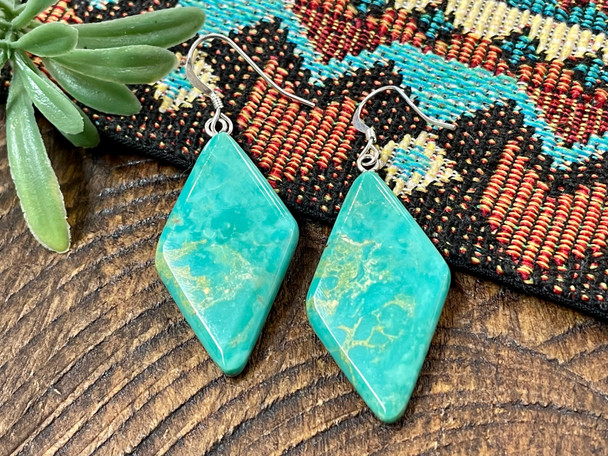 Navajo Turquoise Slab Earrings