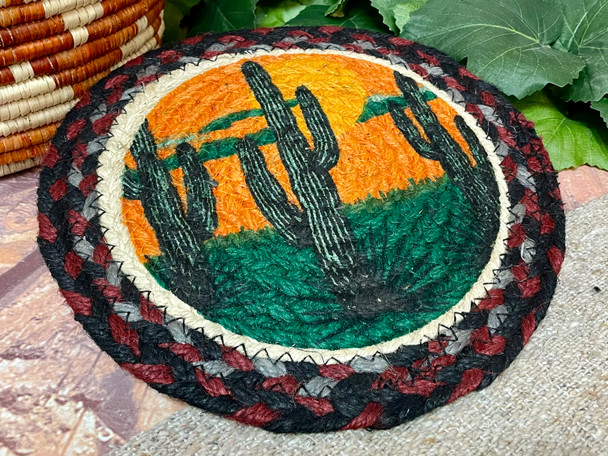 Southwestern Jute Trivet -Cactus