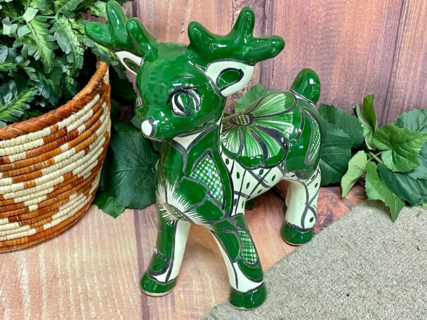 Hand Painted Talavera Christmas Reindeer - Standing