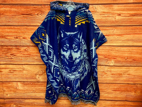 Southwest Style Woven Blanket Poncho