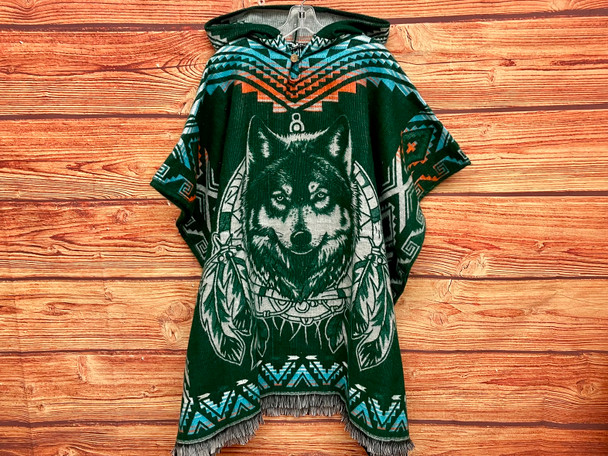 Southwest Style Woven Blanket Poncho