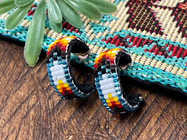 Hand Beaded Navajo Indian Earrings