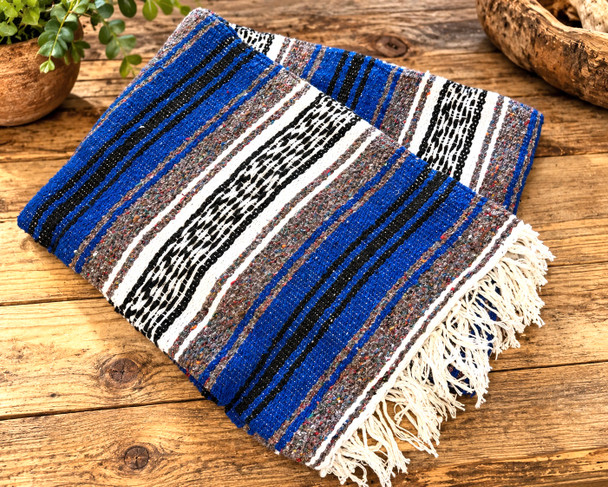 Traditional Woven Mexican Falsa Blanket
