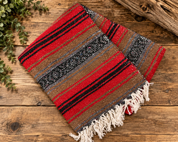 Traditional Woven Mexican Falsa Blanket