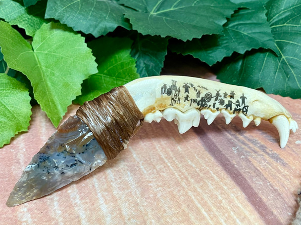 Creek Indian Stone Blade Jawbone Knife