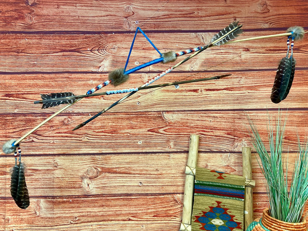 Creek Indian Bead Wrapped Bow & Arrow Set
