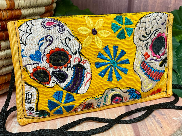 Day of the Dead Embroidered Glasses Pouch