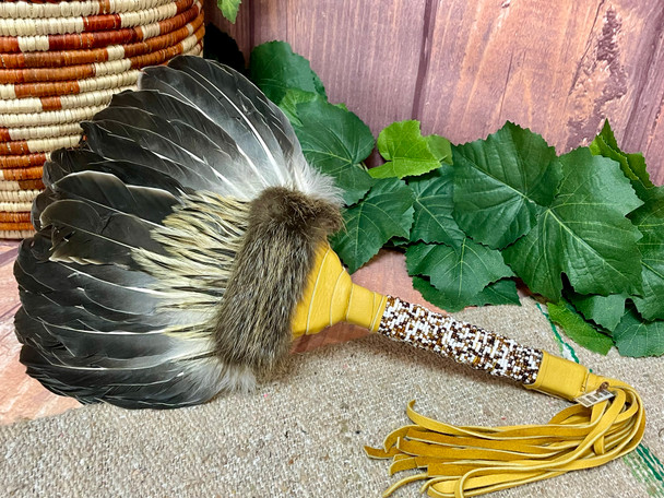 Creek Indian Beaded Prayer Fan