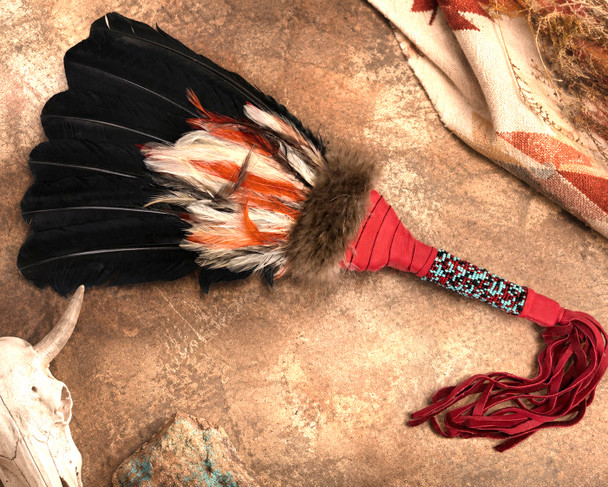 Creek Indian Beaded Prayer Fan