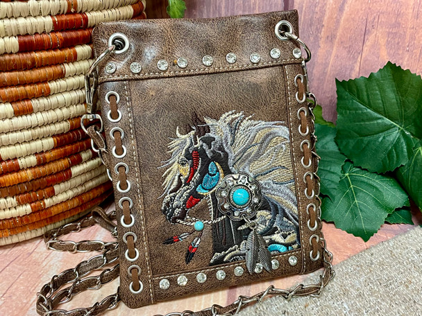 Embroidered Leather Crossbody