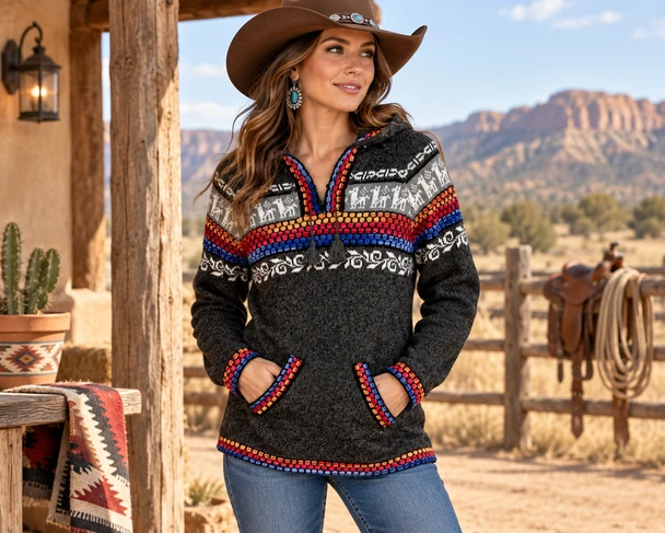Genuine Alpaca Hoodie -Large