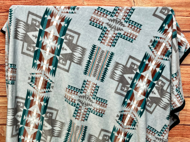 Native Inspired Throw Blanket-Winter Grey