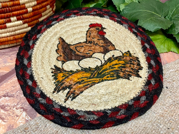 Southwestern Jute Trivet -Mother Hen