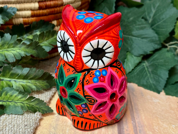 Mexican Hand Painted Clay Pottery -Owl