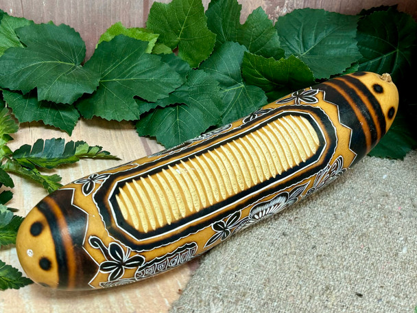 Hand Carved Andean Gourd Rain Stick