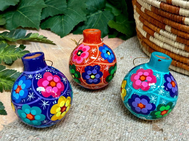 Mexican Hand Painted Ornament Set