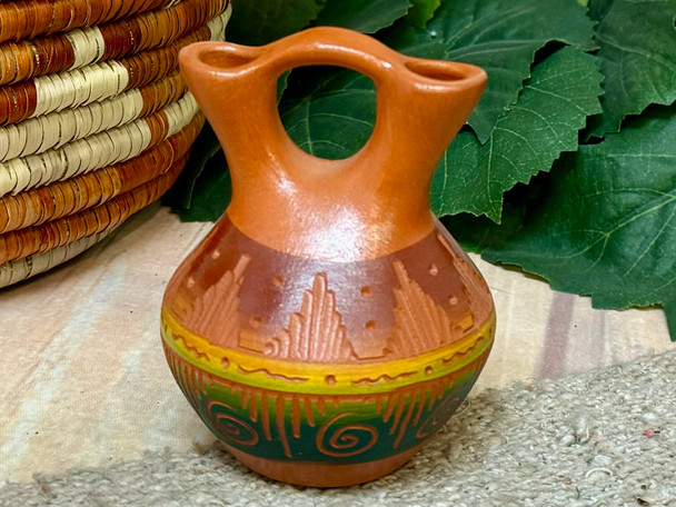 Navajo Etched Clay Wedding Vase